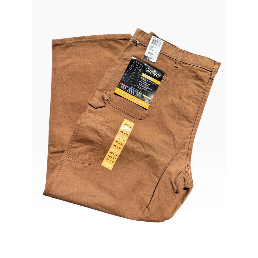 Vintage Carhartt B11 BRN Pants 46x32 USA, Union Duck Canvas Dungaree Work Pants